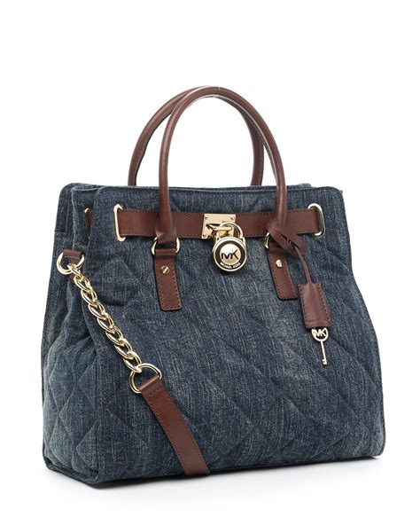 michael kors denim handbag|Michael Kors denim tote.